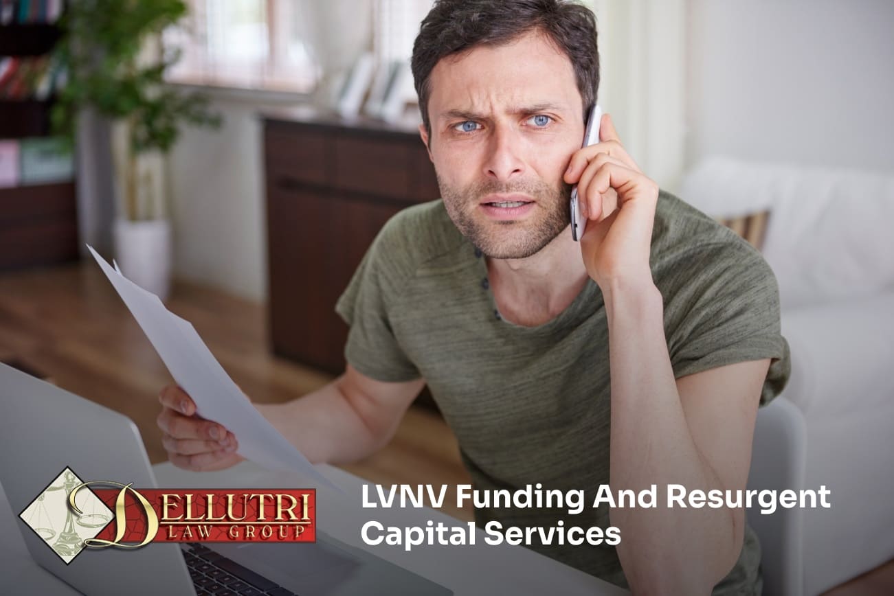 Consumer reviewing debt collection notice from LVNV Funding