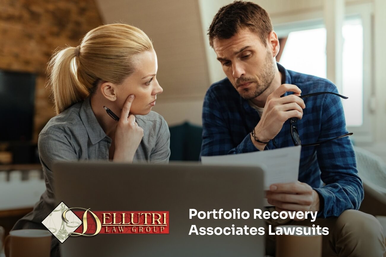 Consumer reviewing Portfolio Recovery Associates lawsuit documents